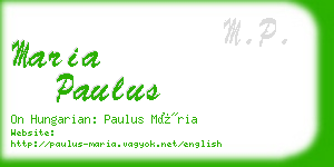 maria paulus business card